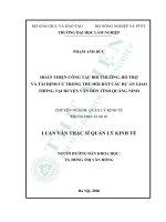Hoàn thiện công tác bồi thường, hỗ trợ và tái định cư trong thu hồi đất các dự án giao thông tại huyện vân đồn tỉnh quảng ninh 