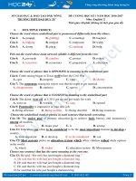 Đề thi học kì 1 Tiếng Anh lớp 12 THPT Đào Duy Từ - Đắk Nông