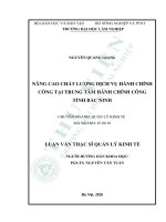 Nâng cao chất lượng dịch vụ hành chính công tại trung tâm hành chính công tỉnh Bắc Ninh