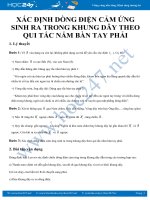 Lý thuyết và bài tập Xác định dòng điện cảm ứng sinh ra trong khung dây theo Qui tắc nắm bàn tay phải