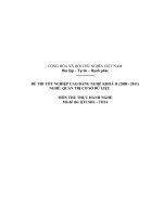 Đề thi thực hành Quản trị cơ sở dữ liệu năm 2011 (Mã đề TH14)