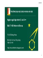 Bài giảng Ngôn ngữ lập trình C và C++: Bài 7 - TS. Đỗ Đăng Khoa