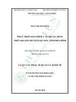 Phát triển bảo hiểm y tế hộ gia đình trên địa bàn huyện lạc sơn, tỉnh hòa bình 