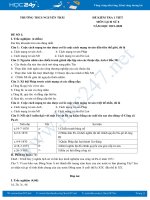 Bộ đề kiểm tra 1 tiết môn Lịch Sử 8 năm học 2019-2020 Trường THCS Nguyễn Trãi