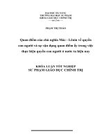Quan điểm của chủ nghĩa mác   lênin về quyền con người và sự vận dụng quan điểm ấy trong việc thực hiện quyền con người ở nước ta hiện nay  