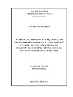 Nghiên cứu ảnh hưởng của một số yếu tố môi trường đến thành phần loài và phân bố của lớp giáp xác lớn (crustacea malacostraca) ở sông trường giang tại huyện núi thành, tỉnh quảng nam   