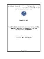 Luận án tiến sĩ nghiên cứu thành phần hóa học và hoạt tính sinh học một số loài ardisia thuộc họ myrsinaceae 