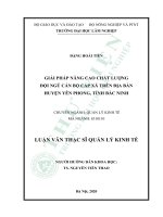 Giải pháp nâng cao chất lượng đội ngũ cán bộ cấp xã trên địa bàn huyện yên phong, tỉnh bắc ninh 