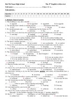 Đề kiểm tra 1 tiết học kì 2 môn Tiếng Anh 11 năm 2019-2020 có đáp án – Trường THPT Bùi Thị Xuân (Bài kiểm tra số 4)