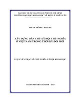 Xây dựng dân chủ xã hội chủ nghĩa ở việt nam trong thời kỳ đổi mới     