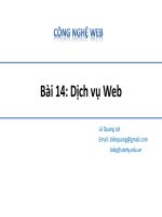 Bài giảng Công nghệ Web (ASP.NET): Bài 14 - Lê Quang Lợi