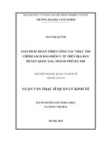 Giải pháp hoàn thiện công tác thực thi chính sách bảo hiểm y tế trên địa bàn huyện quốc oai, thành phô hà nội 