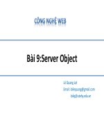 Bài giảng Công nghệ Web (ASP.NET): Bài 9 - Lê Quang Lợi