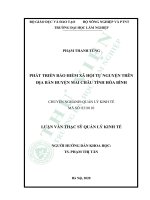 Phát triển bảo hiểm xã hội tự nguyện trên địa bàn huyện mai châu tỉnh hòa bình 