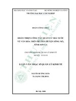 Hoàn thiện công tác quản lý nhà nước về văn hóa trên địa bàn huyện Sông Mã, tỉnh Sơn La