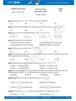 Đề thi học kì 1 Toán 12 có lời giải THPT Thủ Đức