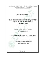 Phát triển bảo hiểm xã hội tự nguyện tại địa bàn huyện yên thủy, tỉnh hòa bình 