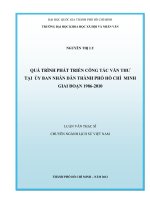 Quá trình phát triển công tác văn thư tại ủy ban nhân dân thành phố hồ chí minh giai đoạn 1986 2010     
