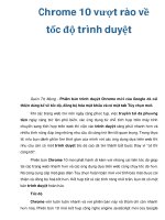 Chrome 10 vượt rào về tốc độ trình duyệt