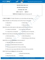 Đề thi HK2 môn Vật lý 9 có đáp án năm 2019 trường THCS Sơn Cao