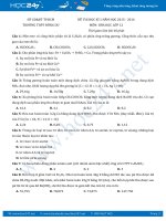 Đề thi học kì 1 Hóa 12 Trường THPT Đông Du có đáp án