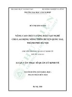 Nâng cao chất lượng đào tạo nghề cho lao động nông thôn huyện Quốc Oai, thành phố Hà Nội