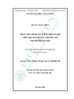 Thực thi chính sách bảo trợ xã hội trên địa bàn huyện chương mỹ thành phố hà nội 