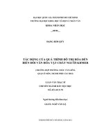 Tác động của quá trình đô thị hóa đến biến đổi văn hóa vật chất người khmer (trường hợp phường châu văn liêm, quận ô môn, thành phố cần thơ)     