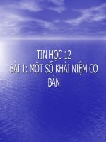 BÀI 1: MỘT SỐ KHÁI NIỆM CƠ BẢN