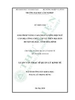 Giải pháp nâng cao chất lượng đội ngũ cán bộ, công chức cấp xã trên địa bàn huyện đà bắc, tỉnh hòa bình 