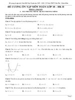 Đề cương ôn tập học kì 2 môn Toán lớp 10 năm 2019-2020 - Trường THPT Trần Phú