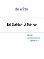 Bài giảng Công nghệ Web (ASP.NET): Bài 1 - Lê Quang Lợi