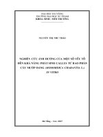 Nghiên cứu ảnh hưởng của một số yếu tố đến khả năng phát sinh callus từ bao phấn cây mướp đắng (momordica charantia l ) in vitro  