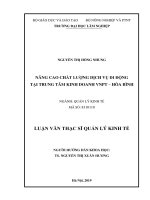Nâng cao chất lượng dịch vụ di động tại trung tâm kinh doanh VNPT - Hòa Bình