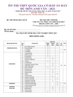 BỘ ĐỀ ÔN THI THPTQG ANH VĂN NĂM 2021 TRỌN BỘ CÓ ĐÁP ÁN ĐẦY ĐỦ