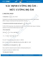 Hướng dẫn dạng bài Xác định Cường độ âm và Mức cường độ âm môn Vật lý 12