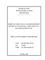 Nghiên cứu chiết tách và xác định thành phần hoá học của lá đu đủ đực (carica papaya (l )) bằng phương pháp sắc ký 