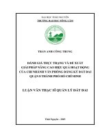 Đánh giá thực trạng và đề xuất giải pháp nâng cao hiệu quả hoạt động của chi nhánh văn phòng đăng ký đất đai quận 8 thành phố hồ chí minh 