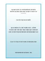 Quan điểm của chủ nghĩa mác lênin về dân chủ với việc thực hiện quy chế dân chủ cơ sở ở thành phố hồ chí minh hiện nay     