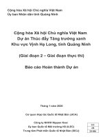 Dự án Thúc đẩy Tăng trưởng xanh Khu vực Vịnh Hạ Long, tỉnh Quảng Ninh (Giai đoạn – Giai đoạn thực thi)