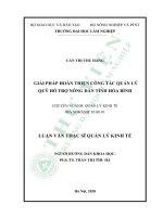 Giải pháp hoàn thiện công tác quản lý quỹ hỗ trợ nông dân tỉnh hòa bình 
