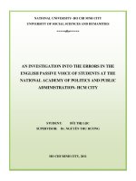 An investigation into the errors in the english passive voice of students at the national academy of politics and public administration    hcm city    m a   60 14 10  