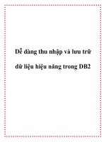 Dễ dàng thu nhập và lưu trữ dữ liệu hiệu năng trong DB2
