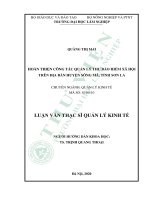 Hoàn thiện công tác quản lý thu bảo hiểm xã hội trên địa bàn huyện sông mã, tỉnh sơn la 