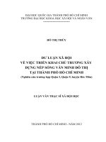 Dư luận xã hội về việc triển khai chủ trương xây dựng nếp sống văn minh đô thị tại thành phố hồ chí minh (nghiên cứu trường hợp quận 8, quận 9, huyện hóc môn)     