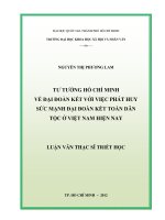 Tư tưởng hồ chí minh về đại đoàn kết với việc phát huy sức mạnh đại đoàn kết toàn dân tộc ở việt nam hiện nay     