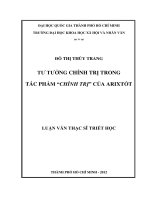 Tư tưởng chính trị trong tác phẩm  chính trị  của arixtốt     