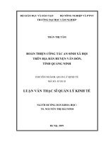 Hoàn thiện công tác an sinh xã hội trên địa bàn huyện vân đồn, tỉnh quảng ninh 