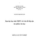 Bạn đọc học sinh thpt với vấn đề tiếp cận tác phẩm văn học  