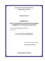 Luận văn thạc sĩ kinh tế phát triển (FULL) nghiên cứu chất lượng dịch vụ tiêm chủng cho khách định cư nước ngoài tại TPHCM 
